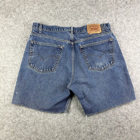 Vintage Levis 505 Jean Short Jorts Mens 40 Blue Med Wash Cut Regular Fit Y2K 7" - Picture 3 of 14